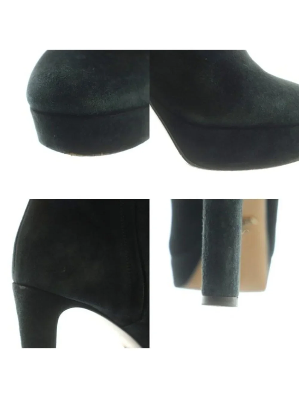 Prada Short Boots High Heel Platform Suede 36 23.0 cm Black - Picture 9 of 9